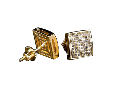 Micro Pave Iced Out Square Hip-Hop Earrings
